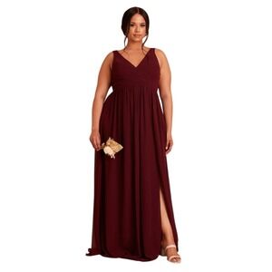 Birdy Grey Laurie Chiffon Empire Waist Maxi Dress Cabernet XXL